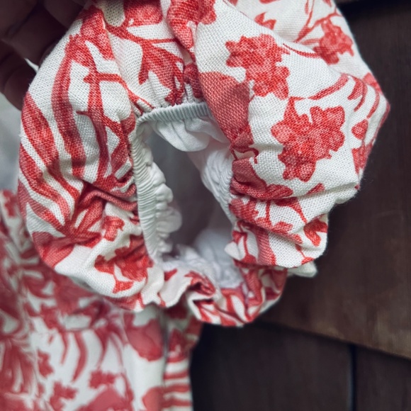 AQUA Puff Sleeve Mini Floral Lined Cotton Population Dress - Exclusive Size XS - Picture 10 of 16